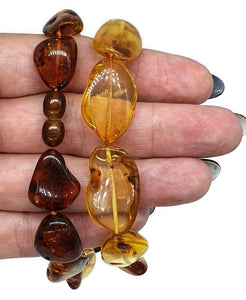 Baltic Amber Necklace, 64cm, Fossilized Tree Resin, Cognac & Honey Amber - GemzAustralia 