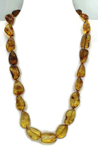 Load image into Gallery viewer, Baltic Amber Necklace, 64cm, Fossilized Tree Resin, Cognac &amp; Honey Amber - GemzAustralia 