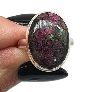 Eudialyte Ring, size 6.5, Sterling Silver, Oval Shaped, The Stone of the Heartland - GemzAustralia 
