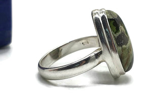 Chrome Chalcedony Ring, Size 7, Sterling Silver, Pear Shaped, Matorolite Gemstone - GemzAustralia 