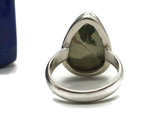 Chrome Chalcedony Ring, Size 7, Sterling Silver, Pear Shaped, Matorolite Gemstone - GemzAustralia 