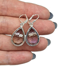 Load image into Gallery viewer, Ametrine Earrings, Sterling Silver, Pear Shaped, Mixture of Amethyst &amp; Citrine - GemzAustralia 