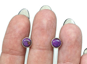 Gemstone Stud Earrings, 1.5 carats, Round Shaped, Sterling Silver - GemzAustralia 