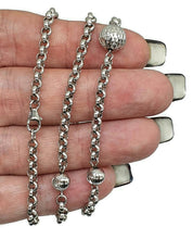 Load image into Gallery viewer, Belcher Link Chain, 54 cm, Rolo Chain, 925 Sterling Silver, Fancy Ball Chain - GemzAustralia 