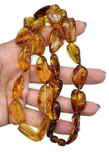 Load image into Gallery viewer, Baltic Amber Necklace, 64cm, Fossilized Tree Resin, Cognac &amp; Honey Amber - GemzAustralia 