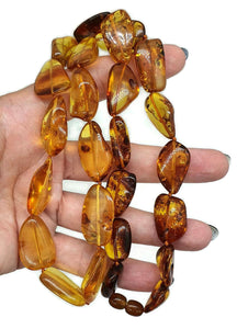 Baltic Amber Necklace, 64cm, Fossilized Tree Resin, Cognac & Honey Amber - GemzAustralia 