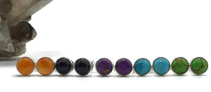 Gemstone Stud Earrings, 1.5 carats, Round Shaped, Sterling Silver - GemzAustralia 