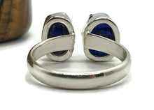 Load image into Gallery viewer, Blue Sapphire Ring, Size 8.5, Sterling Silver, Raw Sapphire, Double Sapphire Ring - GemzAustralia 