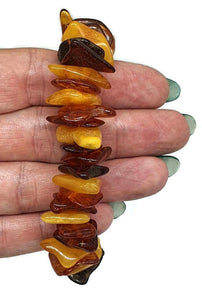 Baltic Amber Bracelet, Fossilized Tree Resin, Cognac, Butterscotch & Black Amber - GemzAustralia 