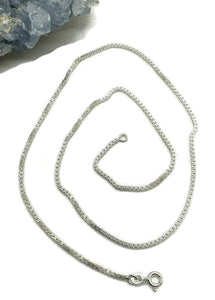 Box Chain, Sterling Silver, 45cm, 18 inches, Shiny Silver Chain, Hang Pendants - GemzAustralia 