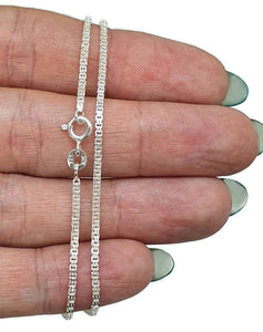 Box Chain, Sterling Silver, 45cm, 18 inches, Shiny Silver Chain, Hang Pendants - GemzAustralia 