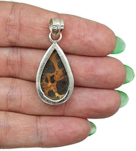 Load image into Gallery viewer, Bauxite Pendant, Sterling Silver, Pear Shaped, Cheetah Pattern, Release of Anger - GemzAustralia 