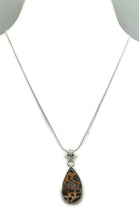 Load image into Gallery viewer, Bauxite Pendant, Sterling Silver, Pear Shaped, Cheetah Pattern, Release of Anger - GemzAustralia 