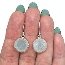 Load image into Gallery viewer, Aquamarine Earrings, Sterling Silver, March Birthstone, Round Shaped, 33 carats - GemzAustralia 