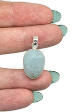 Load image into Gallery viewer, Faceted Aquamarine Pendant, Sterling Silver, March Birthstone, Rustic Oval Shape - GemzAustralia 