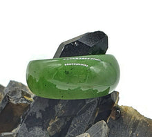 Load image into Gallery viewer, Canadian Jade Ring, Size 9, Deep Green Jade, British Columbia Nephrite Jade - GemzAustralia 