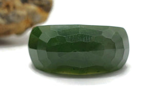 Green Jade Ring, Size 7.5, Deep Green Nephrite Jade, Faceted, British Columbia Jade - GemzAustralia 