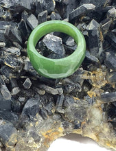 Load image into Gallery viewer, Green Jade Ring, Size 7.5, Deep Green Nephrite Jade, Faceted, British Columbia Jade - GemzAustralia 
