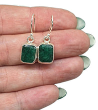 Load image into Gallery viewer, Emerald Earrings, Sterling Silver, May Birthstone, Rectangle Shaped, Stone of Inspiration - GemzAustralia 