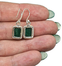 Load image into Gallery viewer, Emerald Earrings, Sterling Silver, May Birthstone, Rectangle Shaped, Stone of Inspiration - GemzAustralia 