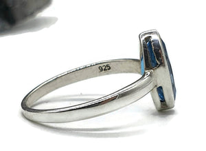 Swiss Blue Topaz Ring, Size 6.5, Marquise Faceted, 1.2 carats, Sterling Silver - GemzAustralia 