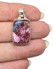 Load image into Gallery viewer, Pink Opal &amp; Oyster Turquoise Pendant, Sterling Silver, Rectangle Shaped - GemzAustralia 