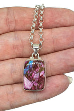 Load image into Gallery viewer, Pink Opal &amp; Oyster Turquoise Pendant, Sterling Silver, Rectangle Shaped - GemzAustralia 