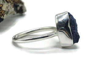 Stunning Blue Azurite Ring, size 7, Sterling Silver, Raw Gemstone, Natural Gemstone - GemzAustralia 