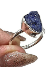 Load image into Gallery viewer, Stunning Blue Azurite Ring, size 7, Sterling Silver, Raw Gemstone, Natural Gemstone - GemzAustralia 