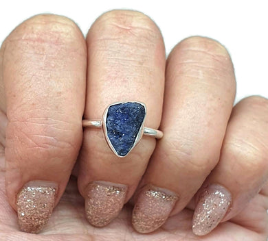 Stunning Blue Azurite Ring, size 7, Sterling Silver, Raw Gemstone, Natural Gemstone - GemzAustralia 