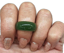Load image into Gallery viewer, Canadian Jade Ring, Size 9, Deep Green Jade, British Columbia Nephrite Jade - GemzAustralia 