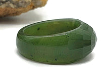 Load image into Gallery viewer, Green Jade Ring, Size 7.5, Deep Green Nephrite Jade, Faceted, British Columbia Jade - GemzAustralia 