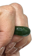 Load image into Gallery viewer, Green Jade Ring, Size 7.5, Deep Green Nephrite Jade, Faceted, British Columbia Jade - GemzAustralia 