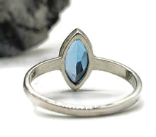 Load image into Gallery viewer, Swiss Blue Topaz Ring, Size 6.5, Marquise Faceted, 1.2 carats, Sterling Silver - GemzAustralia 