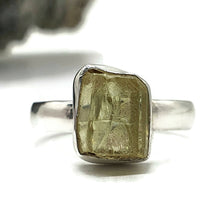 Load image into Gallery viewer, Yellow Apatite Ring, Size 7.75, Sterling Silver, Raw Gemstone Ring, Rough Apatite Ring - GemzAustralia 