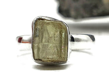 Load image into Gallery viewer, Yellow Apatite Ring, Size 7.75, Sterling Silver, Raw Gemstone Ring, Rough Apatite Ring - GemzAustralia 