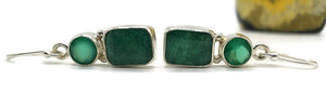 Emerald & Green Chalcedony Earrings, Sterling Silver, May Birthstone - GemzAustralia 