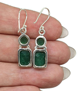 Emerald & Green Chalcedony Earrings, Sterling Silver, May Birthstone - GemzAustralia 