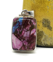 Load image into Gallery viewer, Pink Opal &amp; Oyster Turquoise Pendant, Sterling Silver, Rectangle Shaped - GemzAustralia 