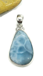 Larimar Pendant, Sterling Silver, Stone of Atlantis, Dolphin Stone, Sterling Silver - GemzAustralia 