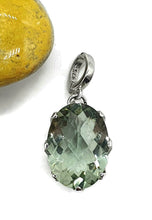 Load image into Gallery viewer, Prasiolite Pendant, Oval shaped, Sterling Silver, Green Amethyst Gemstone, Spiritual Stone - GemzAustralia 