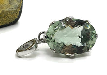 Load image into Gallery viewer, Prasiolite Pendant, Oval shaped, Sterling Silver, Green Amethyst Gemstone, Spiritual Stone - GemzAustralia 