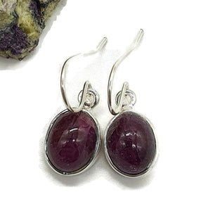 Ruby Earrings, Sterling Silver, July Birthstone, 14 carats, Oval Shaped, Energy Stone - GemzAustralia 