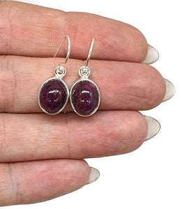 Ruby Earrings, Sterling Silver, July Birthstone, 14 carats, Oval Shaped, Energy Stone - GemzAustralia 