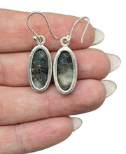 Load image into Gallery viewer, Bronze Astrophyllite Earrings, Sterling Silver, Long Oval Shaped, Astral Travel Gemstone - GemzAustralia 