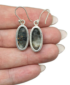 Bronze Astrophyllite Earrings, Sterling Silver, Long Oval Shaped, Astral Travel Gemstone - GemzAustralia 