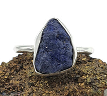 Load image into Gallery viewer, Stunning Blue Azurite Ring, size 7, Sterling Silver, Raw Gemstone, Natural Gemstone - GemzAustralia 