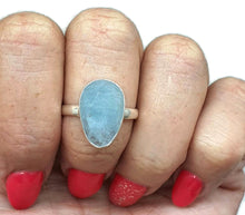 Load image into Gallery viewer, Rose Cut Aquamarine Ring, Size 9, Sterling Silver, March Birthstone - GemzAustralia 