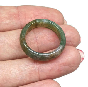 Purple, Green & Brown Jasper Ring, Size 9.25, Solid Jasper Band, Past Life Stone - GemzAustralia 
