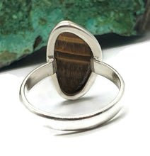 Load image into Gallery viewer, Tiger&#39;s Eye Ring, Size 11, Sterling Silver, Natural Shape, Kundalini Awakening, Courage - GemzAustralia 